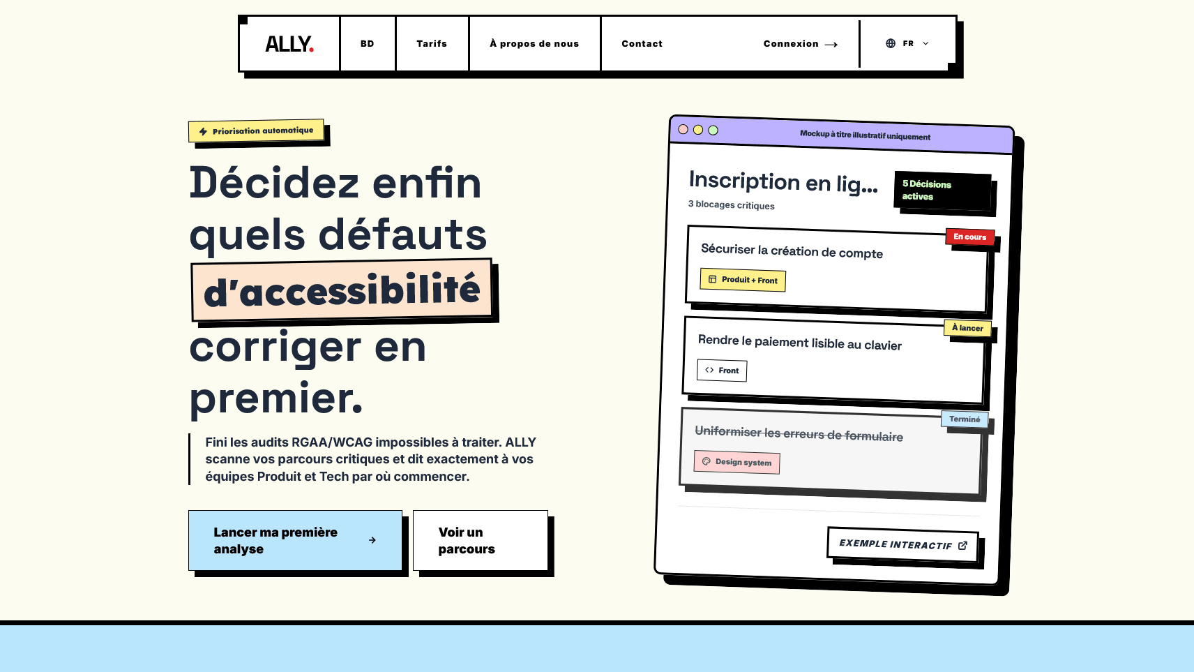Site web ALLY avec un style proche du rendu recherché
